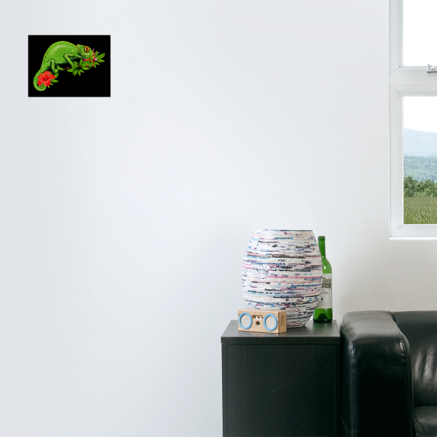 Chameleon, Floral Tropical, Reptile by logiamerch